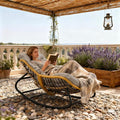 Oversized Papasan Rocking Chair by Unknown