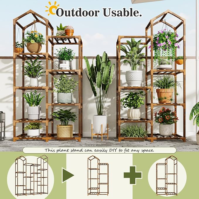 EnHomee Plant Stand Indoor Plant Stands Outdoor Tall Plant Shelf - Image 5