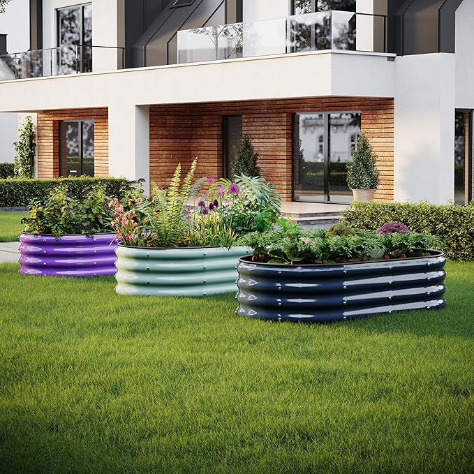 Raised Garden Beds Outdoor Galvanized Planter Raised Garden Bed 4x2x1ft Flower - Image 8
