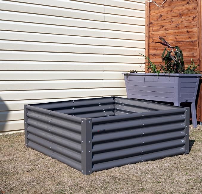 A ANLEOLIFE Set of 6, 18 Inch Tall Quartz Grey Raised Garden Beds Kit, - Image 7