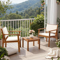 Flamaker Patio Chairs 3 Piece Acacia Wood Patio Furniture by Flamaker