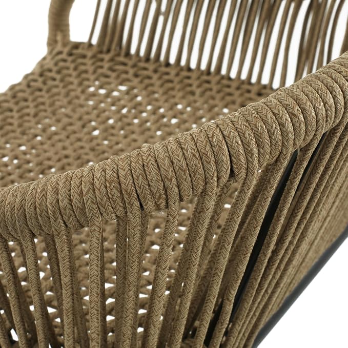 Christopher Knight Home Outdoor Patio Rope Weave Iron Barstools, Powder Coated - Image 5