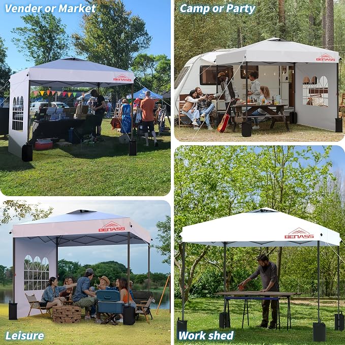 10x10 Pop Up Canopy with Sidewalls, Easy Up Canopy Tent, Heavy Duty Tents - Image 6