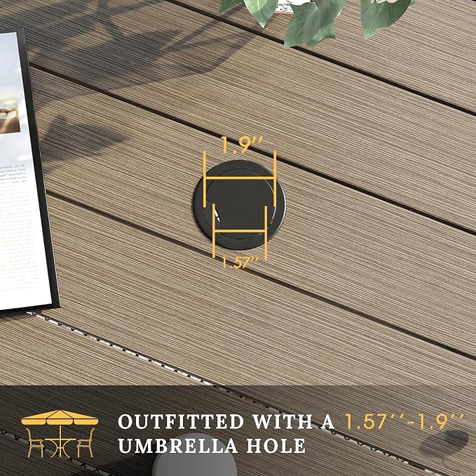 VICLLAX 5 Pieces Patio Dining Set, Outdoor Furniture Set Includes 37.8" Square - Image 5