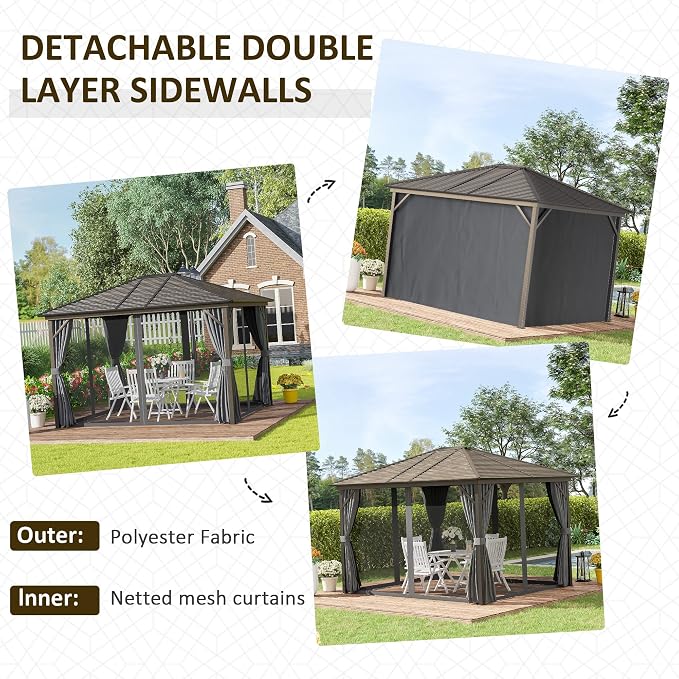 Outsunny 10' x 12' Hardtop Gazebo - Image 4