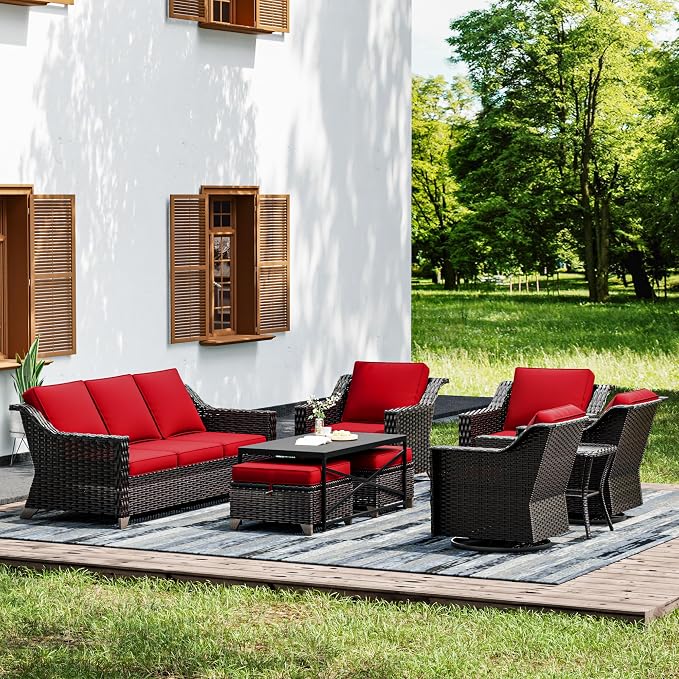 Joyside Wicker Patio Furniture Sets, 9 Pieces Upgraded Large Size Outdoor by Joyside
