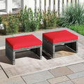ORALNER Outdoor Ottoman, All-Weather Rattan Foot Stool w/Cushions, Foot Rest by ORALNER