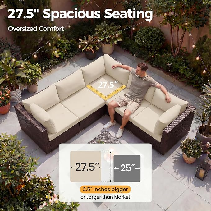 NICESOUL 9 Piece Modern Extra-Large Outdoor Patio Sectionals - Image 6