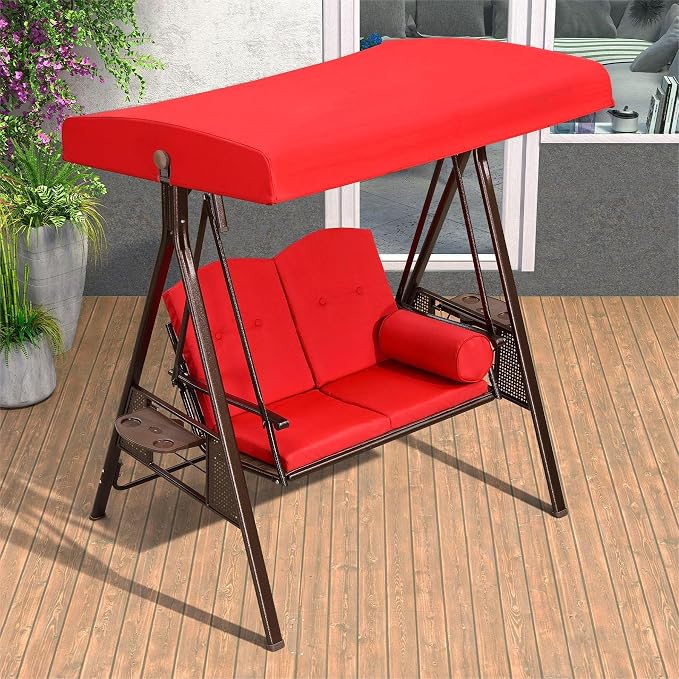 PURPLE LEAF 2-Seat Deluxe Outdoor Patio Porch Swing - Image 2