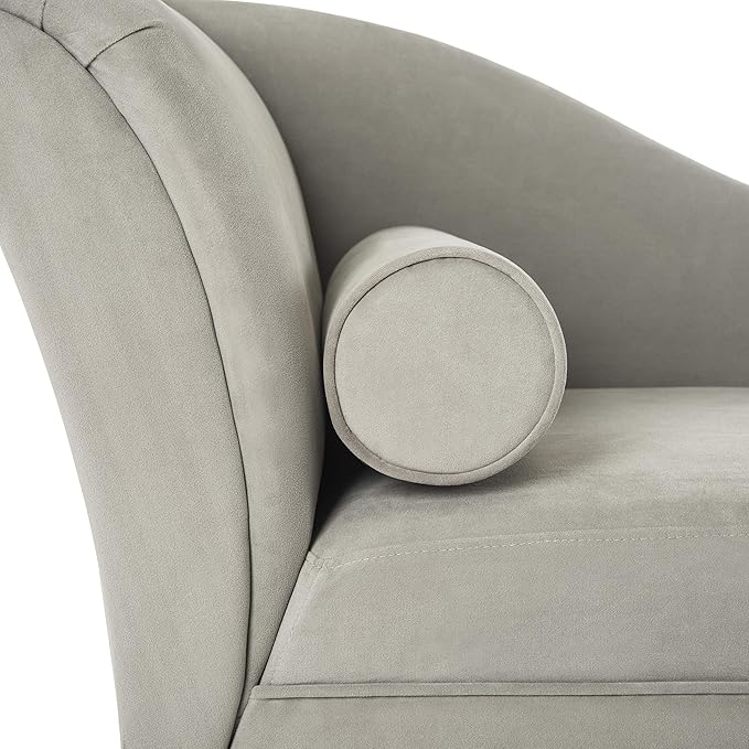 Safavieh Home Collection Caiden Grey Velvet Chaise - Image 10
