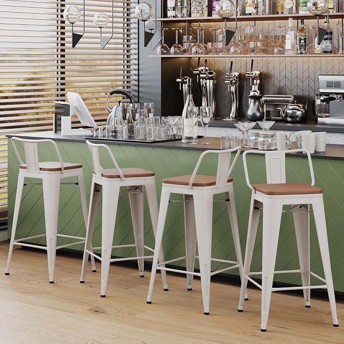 Yongchuang 24 inch Barstools Set of 2 Counter Height Bar Stools Farmhouse - Image 8