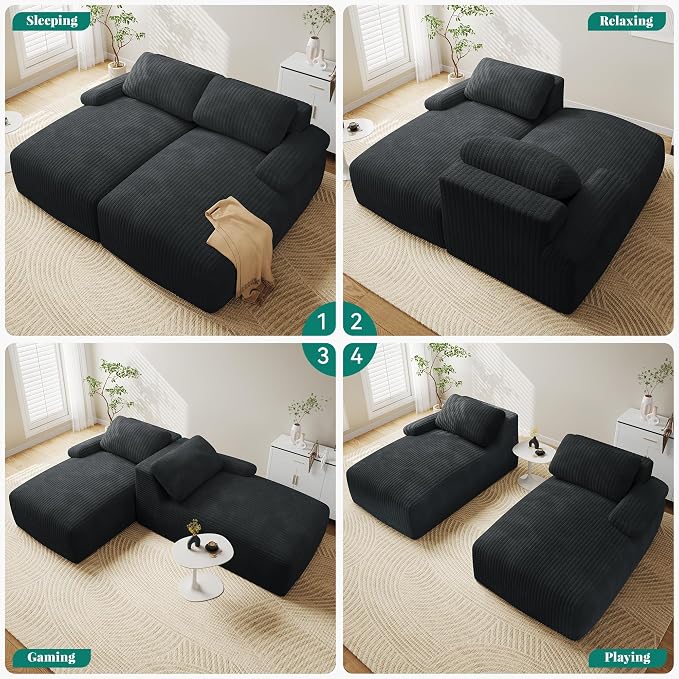 YITAHOME 80" Oversized Double Chaise Lounge, Upholstered Cloud Sofa - Image 7