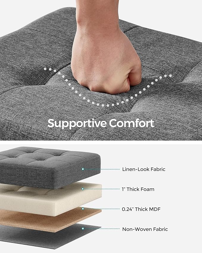 SONGMICS Storage Ottoman, Small Ottoman Foot Rest - Image 4