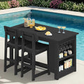 SERWALL 3-Piece Outdoor Counter Height Bar Set, HDPE Patio Bar Table by SERWALL