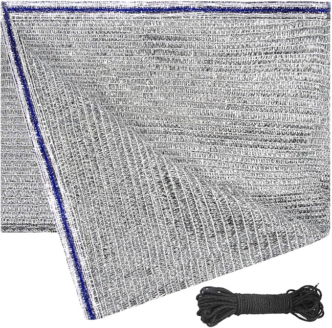 40% Aluminum Foil Shade Cloth Mesh No Grommets Silver Tarps Fabric Privacy by UNIUP