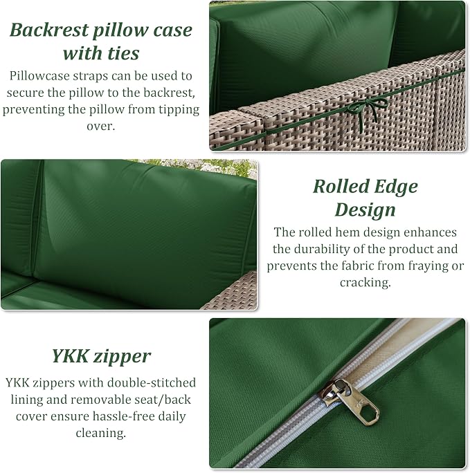 14 Pcs Outdoor Cushion Slipcovers Outdoor Patio Cushion Covers Replacement - Image 5