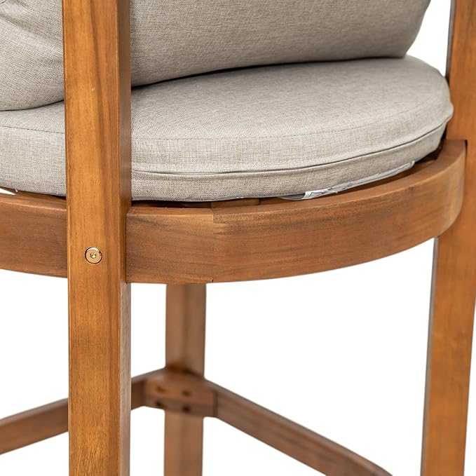 Christopher Knight Home Kuart Acacia Wood Outdoor Bar Stool Set of 4 - Image 8