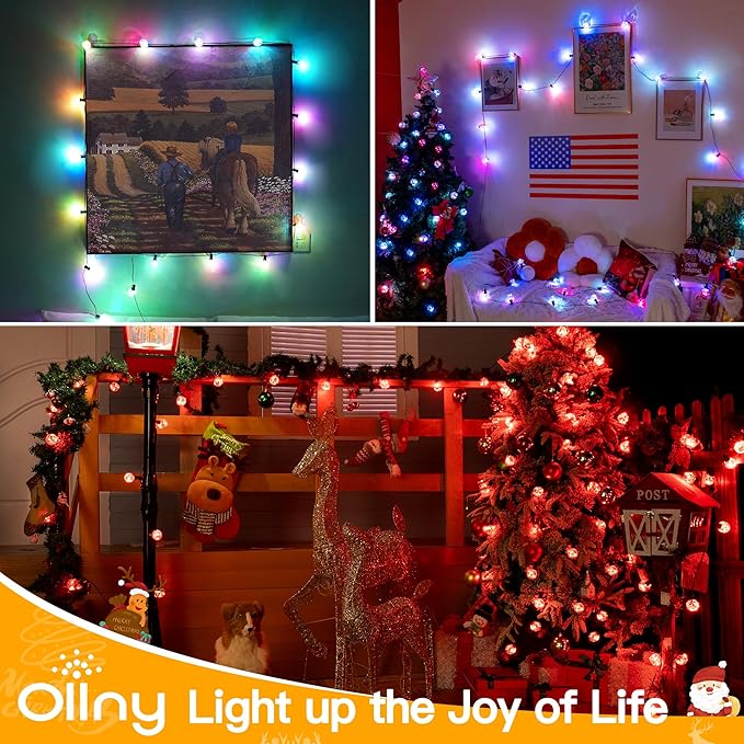 Ollny Christmas Lights 30FT 30Bulbs, RGBW Color Changing Outdoor Light - Image 6