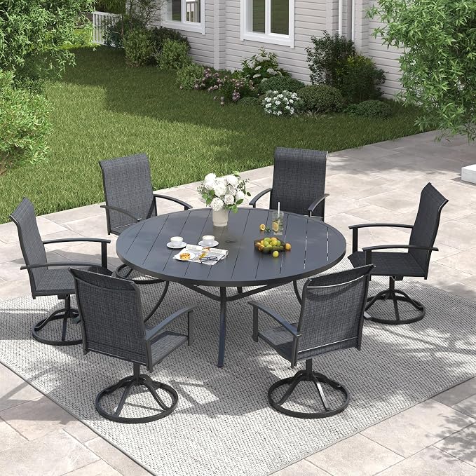 VICLLAX 63" Outdoor Round Patio Table - Image 2