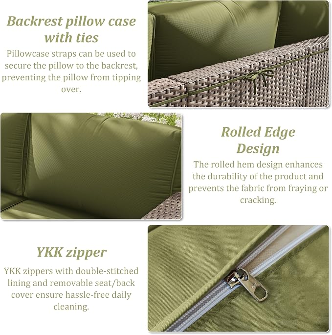 14 Pcs Outdoor Cushion Slipcovers Outdoor Patio Cushion Covers Replacement - Image 5