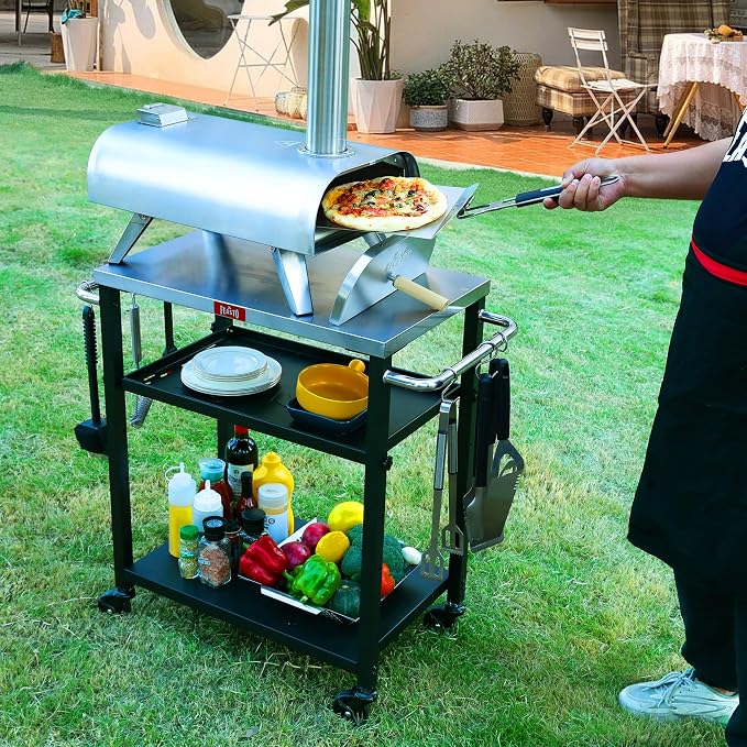 3-Shelf Grill Table, Pizza Oven Stand - Image 7