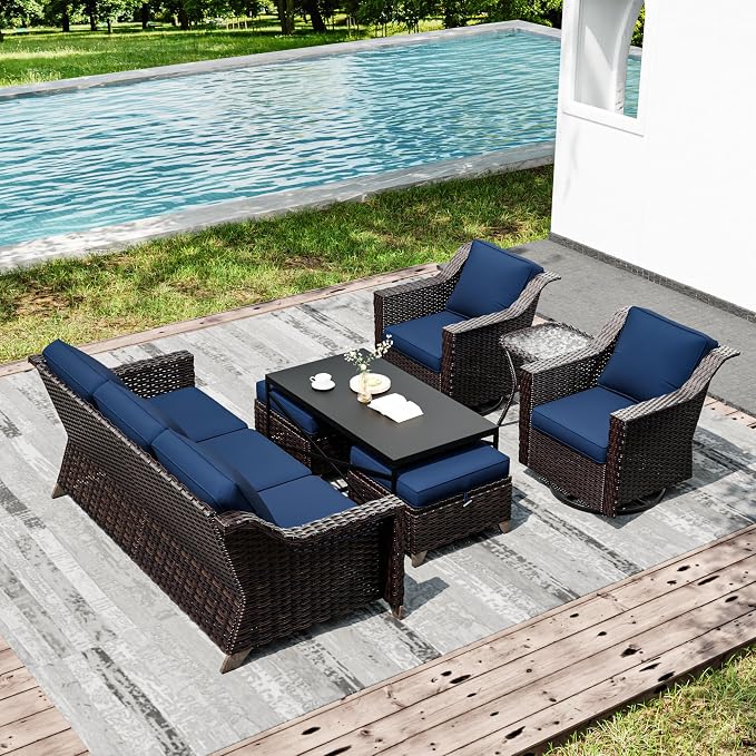 Joyside Wicker Patio Furniture Sets, 7 Pieces Upgraded Large Size Outdoor - Image 6