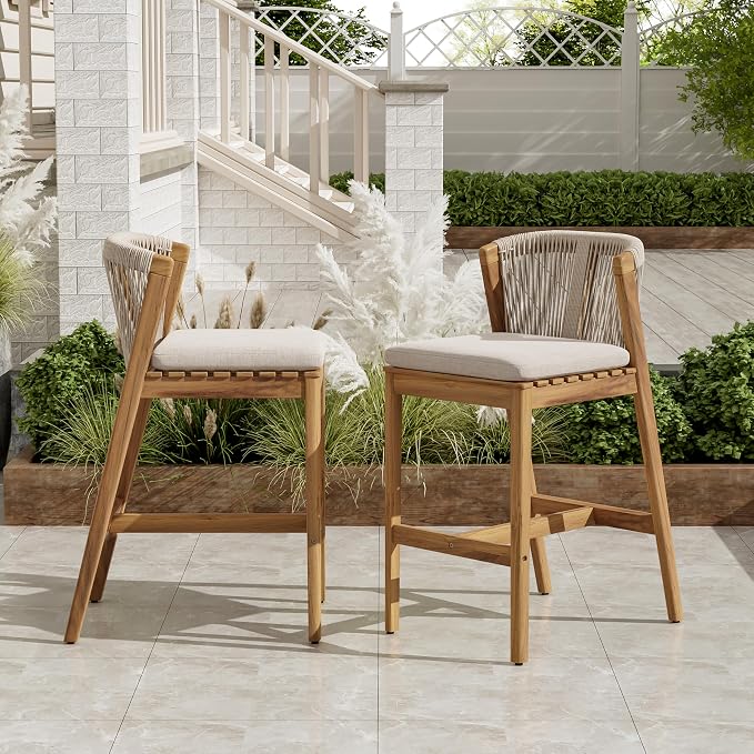 Christopher Knight Home Cuz Patio Barstool Set of 2, Outdoor Counter Height - Image 11