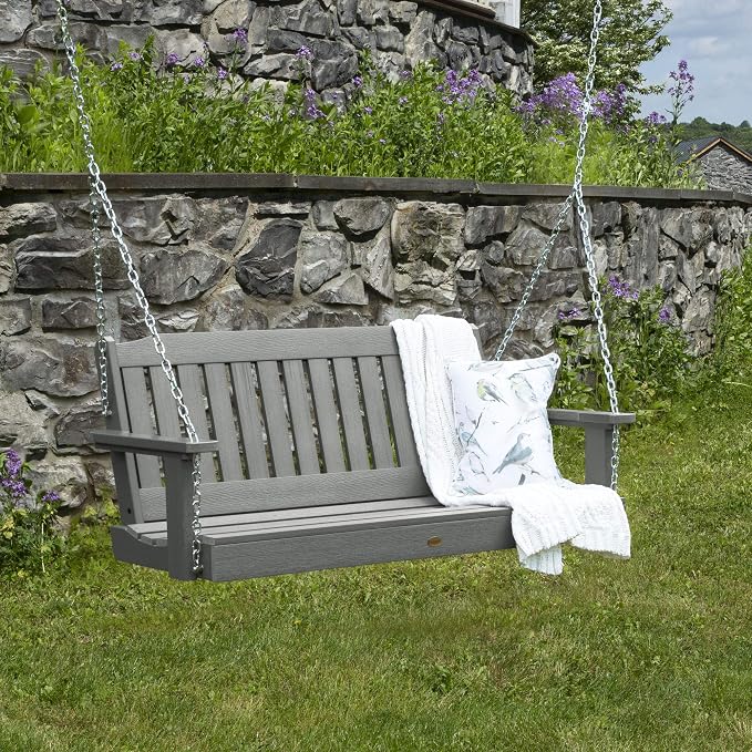 highwood Lehigh Porch Swing, 4 Feet, Coastal Teak - Image 3