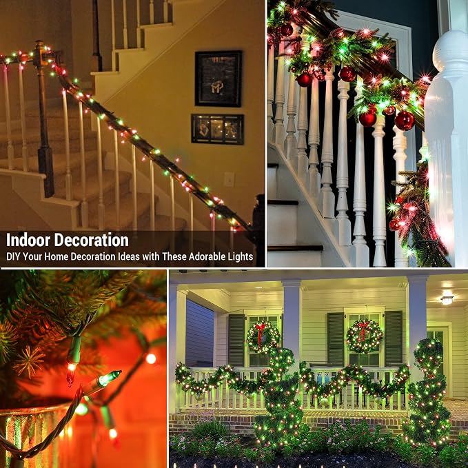 BrizLabs Red & Green Christmas Lights, UL Certified Incandescent Christmas - Image 6