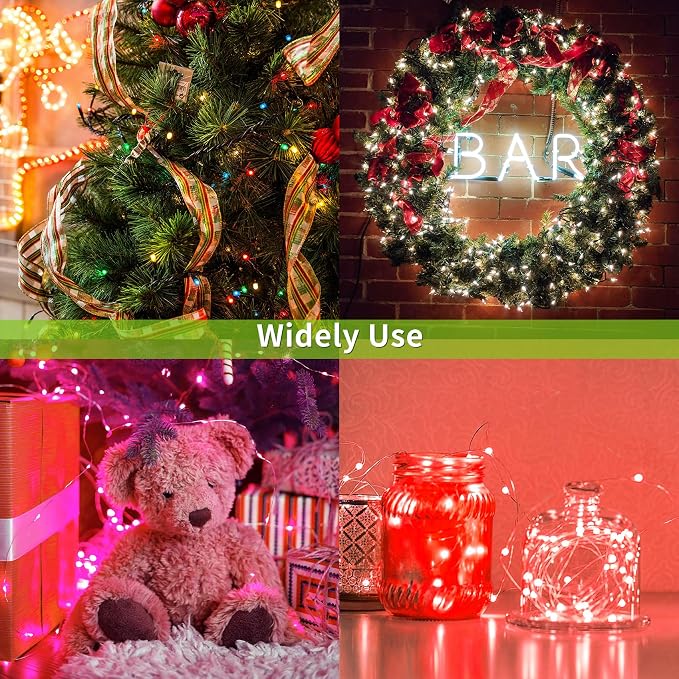 2 Pack Solar Fairy Lights Outdoor, 33 Feet 100 LEDs 8 Modes String Lights - Image 5