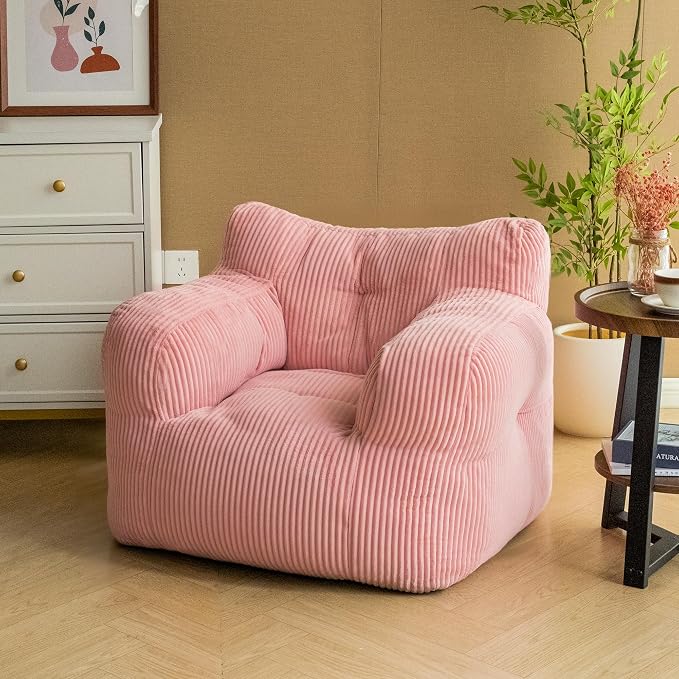 FKHOUSE 32" Bean Bag Chair, Single Sofa, Corduroy Lazy Sofa Coach - Image 3