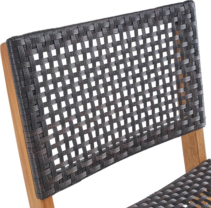 Christopher Knight Home Polaris Outdoor Acacia Wood and Wicker 5 Piece - Image 9