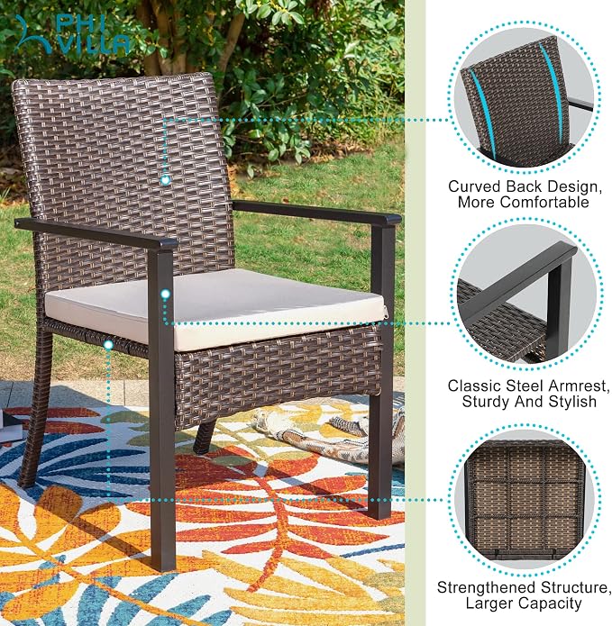 PHI VILLA 9 Pieces Patio Dining Set - Image 5