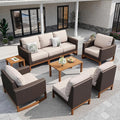 Sophia & William Large Patio Furniture Set, 8 Piece Luxury Rattan Outdoor by SophiaWilliam