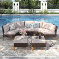 PHI VILLA 5-Piece Wicker Patio Furniture Set, Outdoor Sectional Sofa by PHIVILLAThepioneerofcomfortablehouseholdsupplies