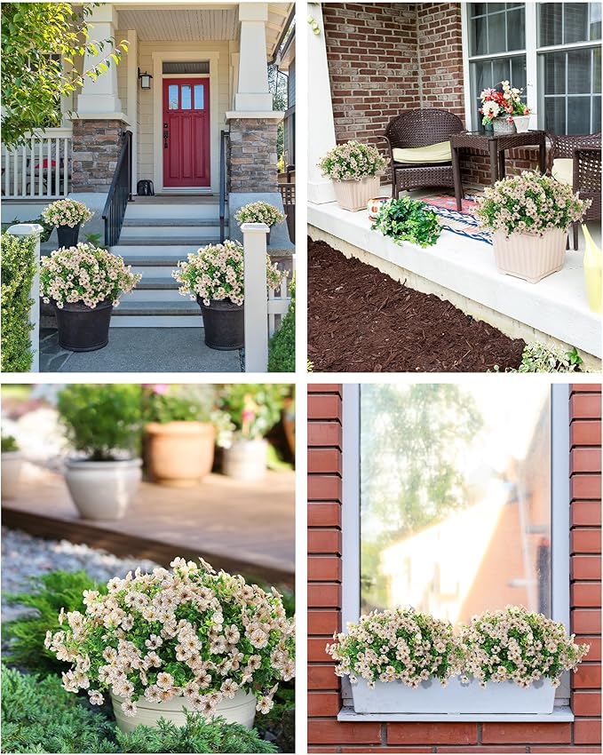JAKY-Global Faux Flowers for Outdoor Planters 16 Bundles UV Resistant - Image 5