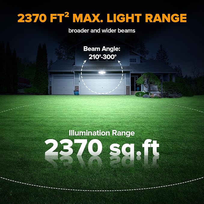LUTEC 80W Dusk to Dawn Flood Lights Outdoor, 9000LM Super Bright LED Security - Image 3