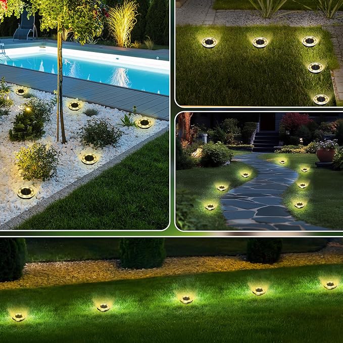 INCX Solar Ground Lights, 20 Pack Solar Lights Outdoor Waterproof, Solar Garden - Image 5