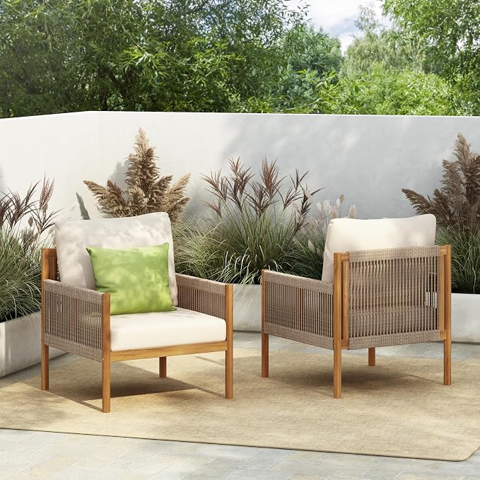 Christopher Knight Home Barris Lounge Chair Outdoor Set of 2, Patio Accent Chair by ChristopherKnightHome