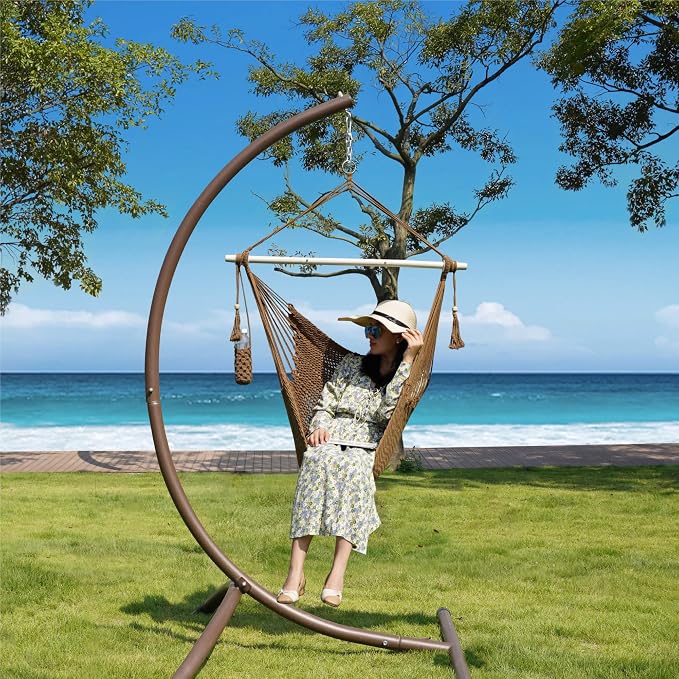 Lazy Daze Hammocks Chair Caribbean Hanging Rope Swing Chair, Soft-Spun Cotton - Image 9