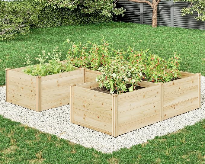 AMERLIFE U-Shaped Raised Garden Bed, 7.5Wx6Dx1.6H Free Combination Outdoor by AMERLIFE
