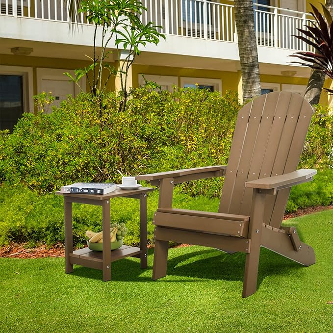 Double Adirondack Outdoor Side Table Weather Resistant, Outdoor Rectangular - Image 7