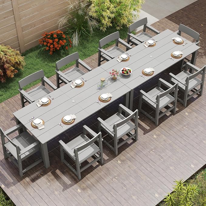 12-Piece HIPS Patio Dining Set for 10 Person Outdoor Dining Sets by JOCOEVOL