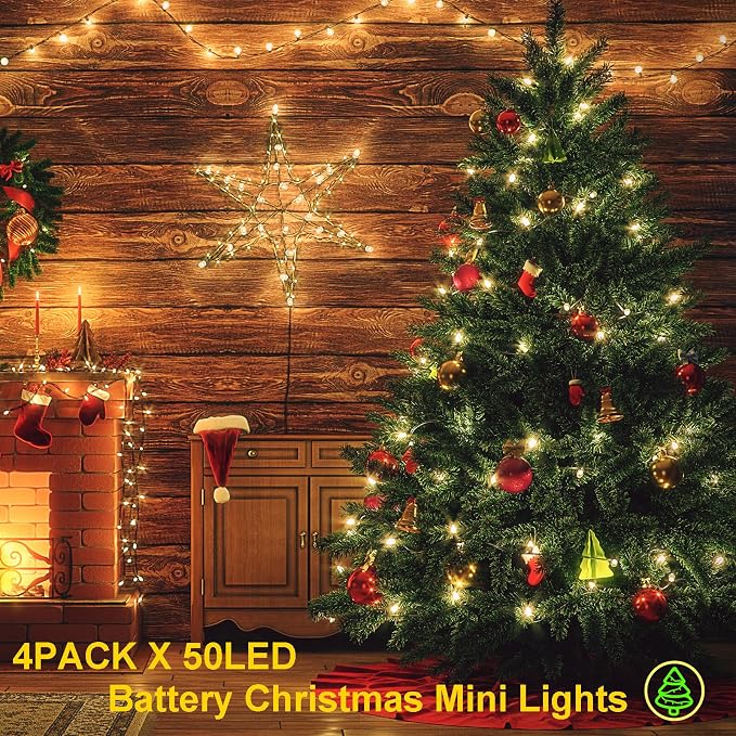 4PACK Christmas Mini String Lights Battery Operated, 16.5FT 50 Count LED Forest - Image 7