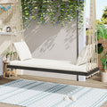 Merax Outdoor Patio Wooden Swing Chair, 2-Seat Hanging Porch Hammock Bench by Merax