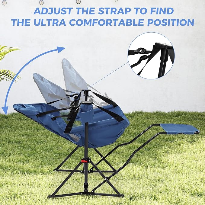 Ainfox Hammock Chair with Footrest, Oversized Swinging Portable Folding Camping - Image 7