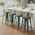 Andeworld Bar Stools Set of 4 Counter Height Stools Industrial Metal Barstools by Andeworld