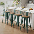 Andeworld Bar Stools Set of 4 Bar Height Stools Industrial Metal Barstools by Andeworld