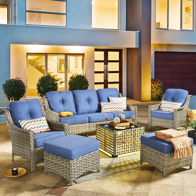 HOOOWOOO 6 Piece Patio Furniture Conversation Sets by DesignforBetterLife