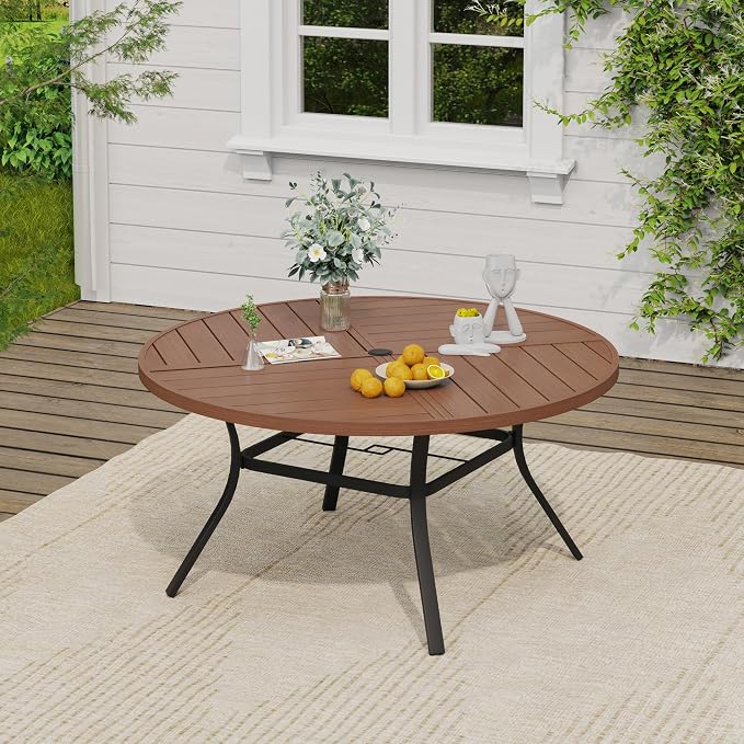 VICLLAX 50" Round Outdoor Table, Patio Dining Table - Image 2